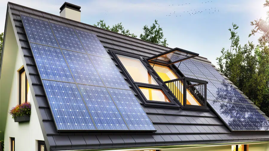 Solceller på hustak